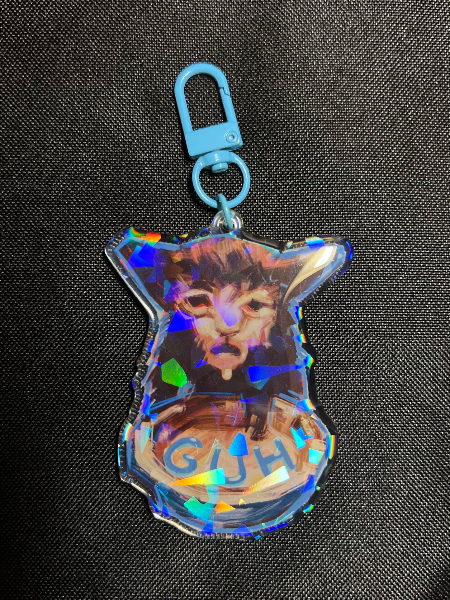 Milk Cat Blue Keychain