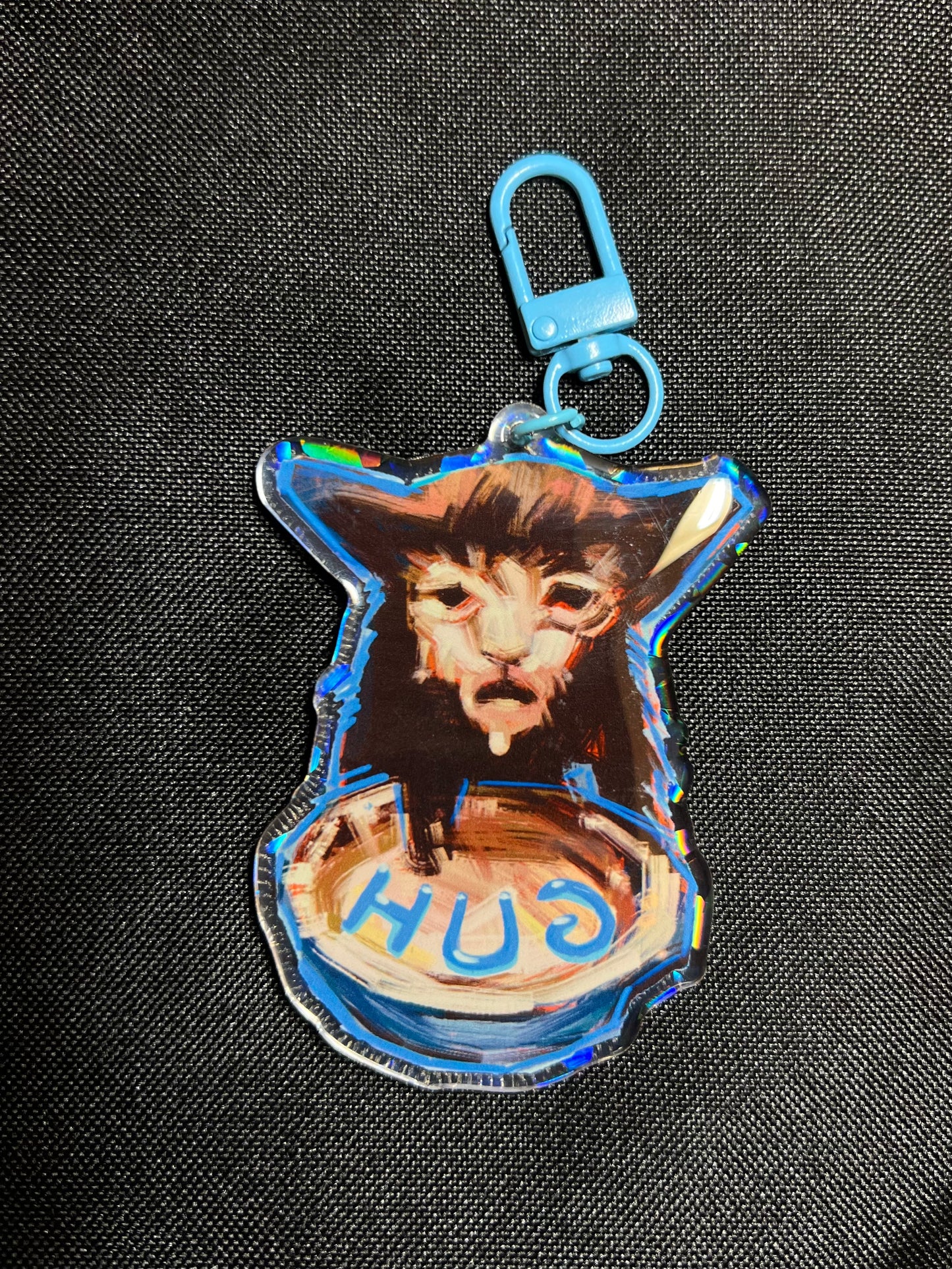 Milk Cat Blue Keychain