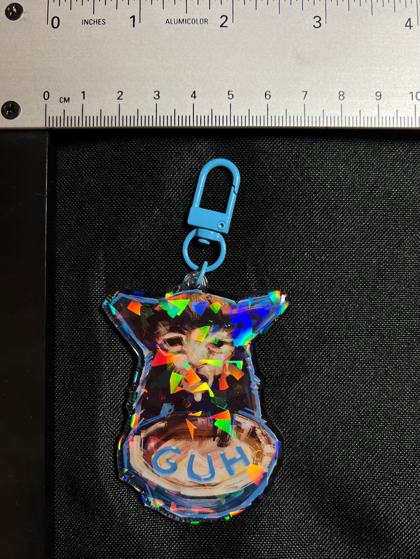 Milk Cat Blue Keychain