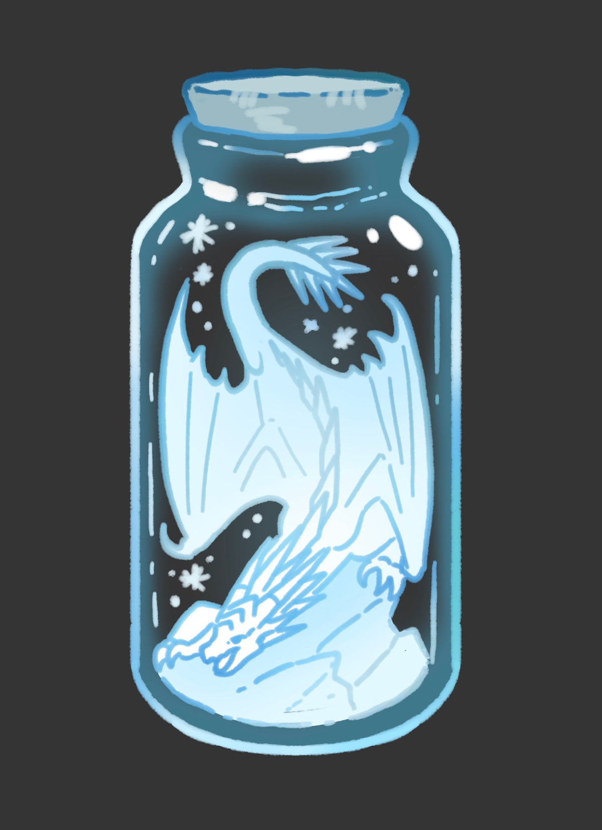 Ice Dragon Keychain