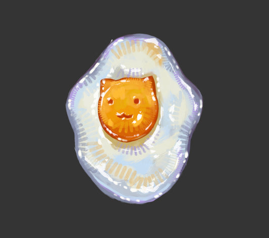 Egg Cat Keychain