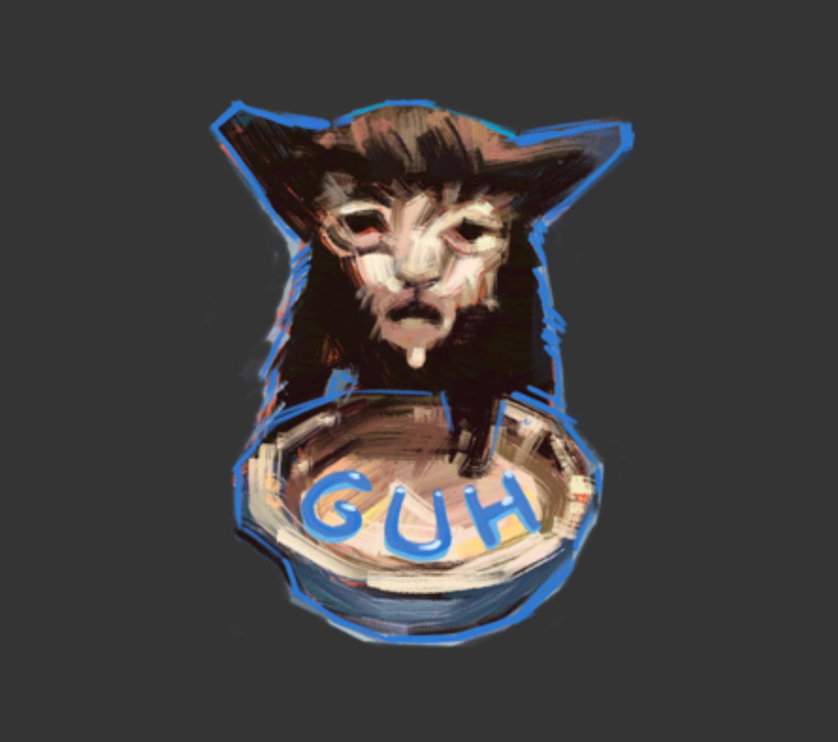 Milk Cat Blue Keychain