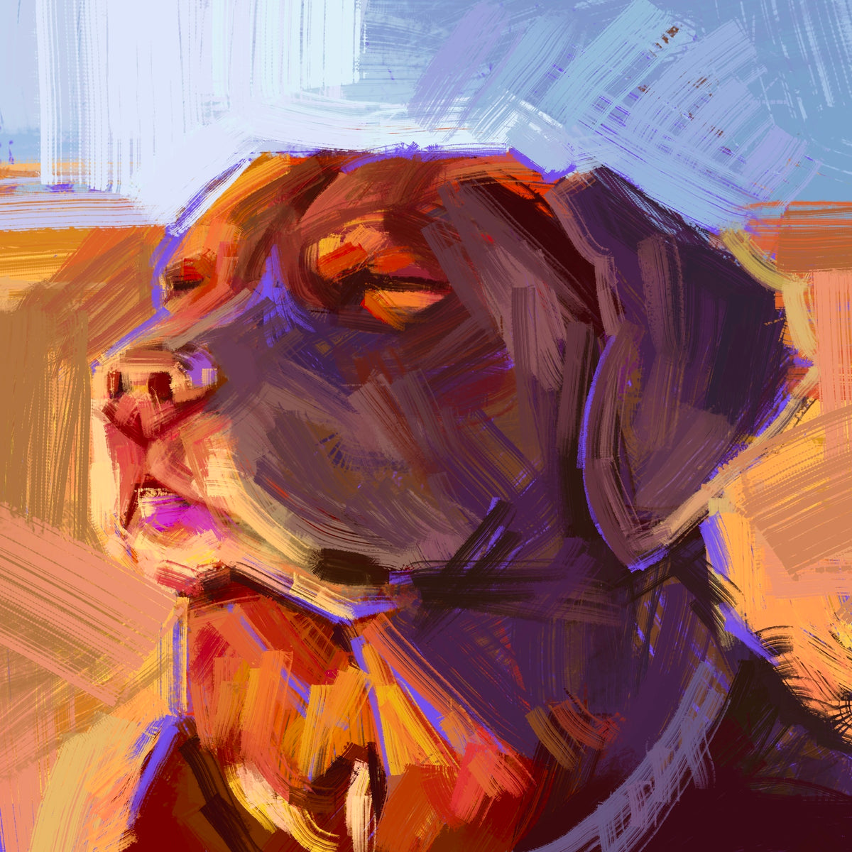 Sunset Dog Print